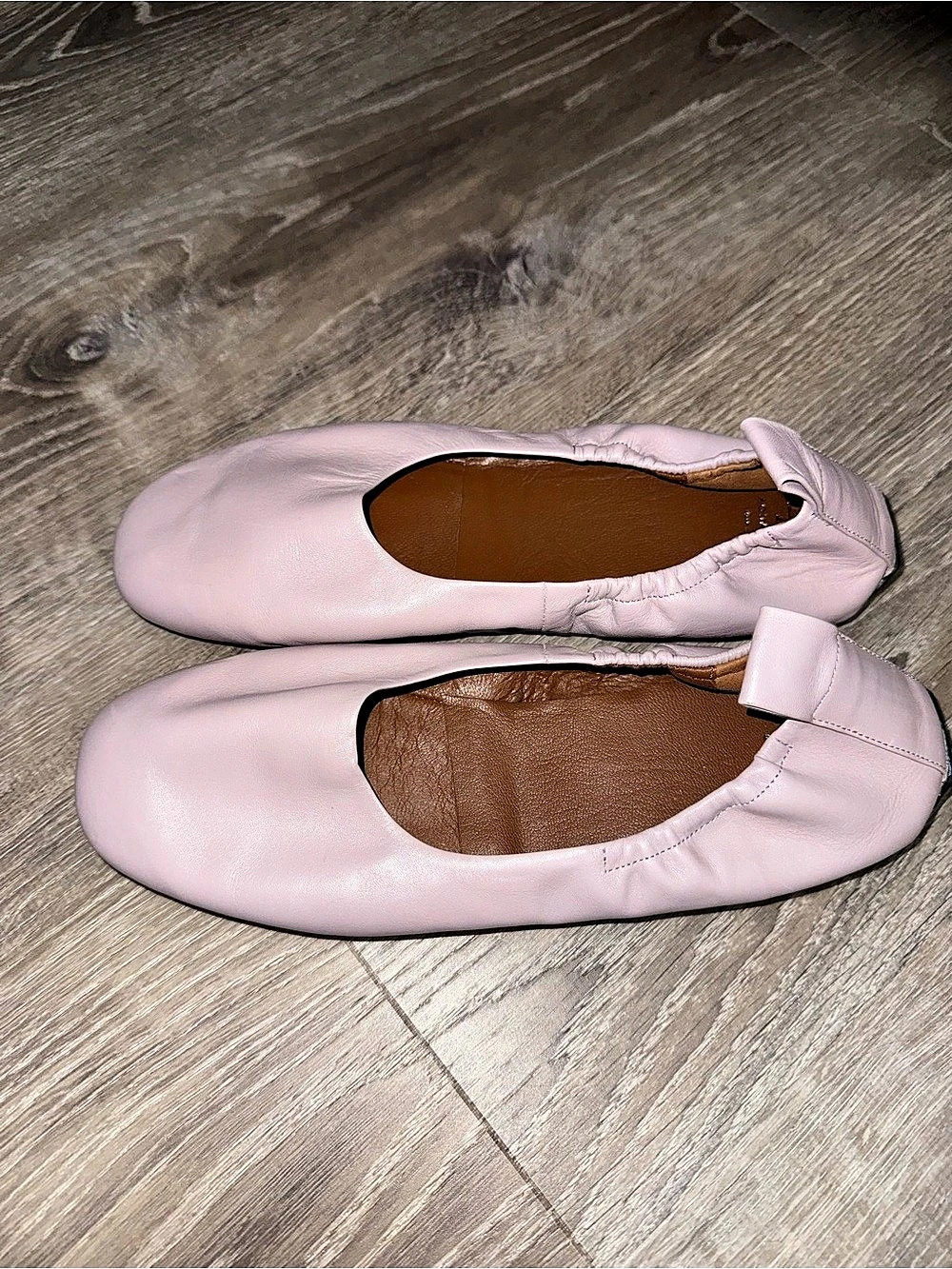 Aquatalia Quortney Leather Ballet Flats Lilac Pink US 9